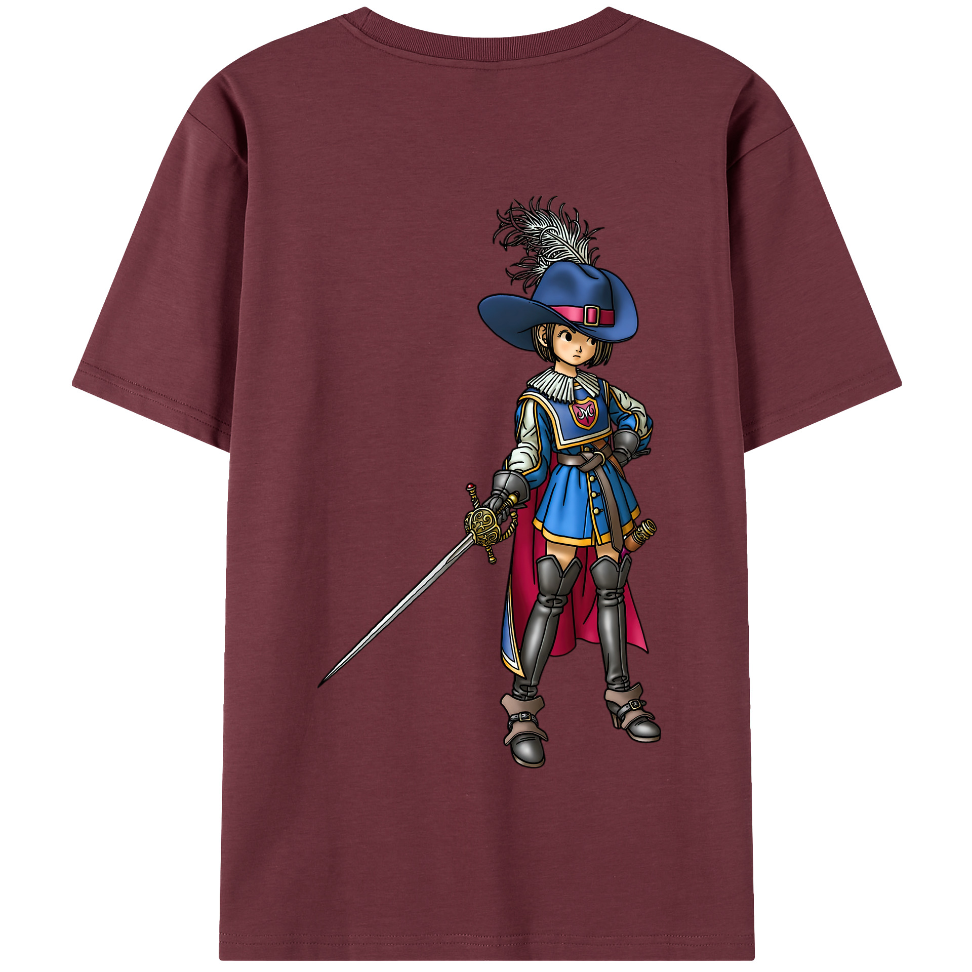 （画像用） ドラゴンクエスト Doragon Kuesuto Dragon Quest 綿100％半袖Tシャツ（背面プリント）